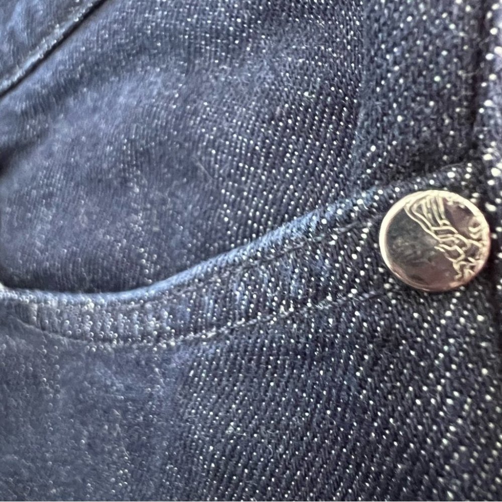 Versace jeans Medusa logo metal emblem buttons charm straight leg dark wash - Picture 7 of 16